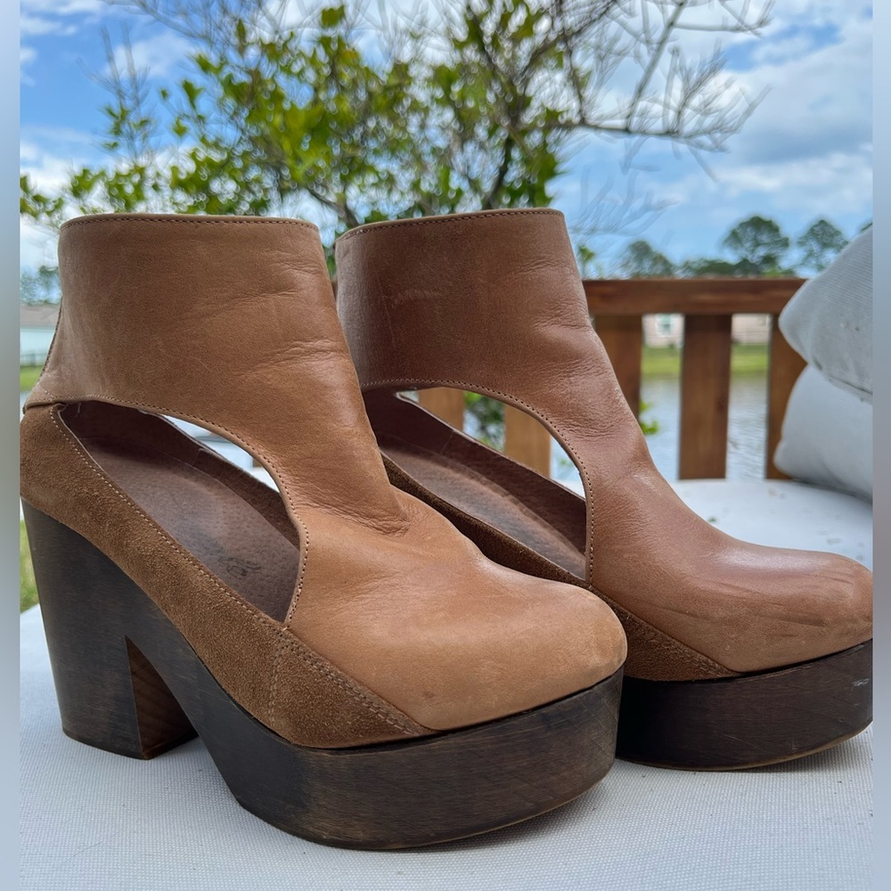 Free People Leather Clogs, Size 36